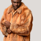 Natural Red Fox Mens Bomber Jacket