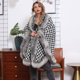 Houndstooth Cape With Silver Collar