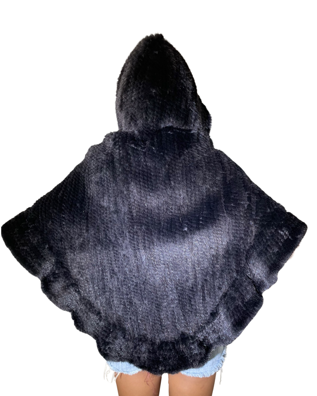 On Sale! Hooded Mink Zip Up Capelet