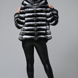 Chinchilla hooded jacket