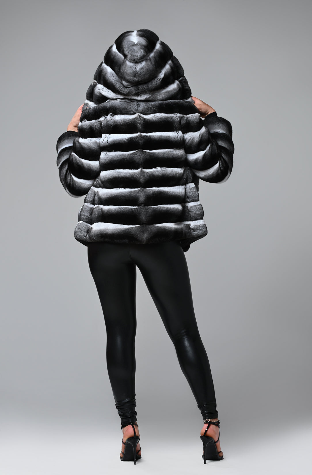 Chinchilla hooded jacket