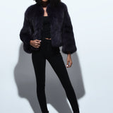 Feathered Fox Jacket in purple