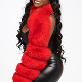 Dyed Red FUR  Sleeve