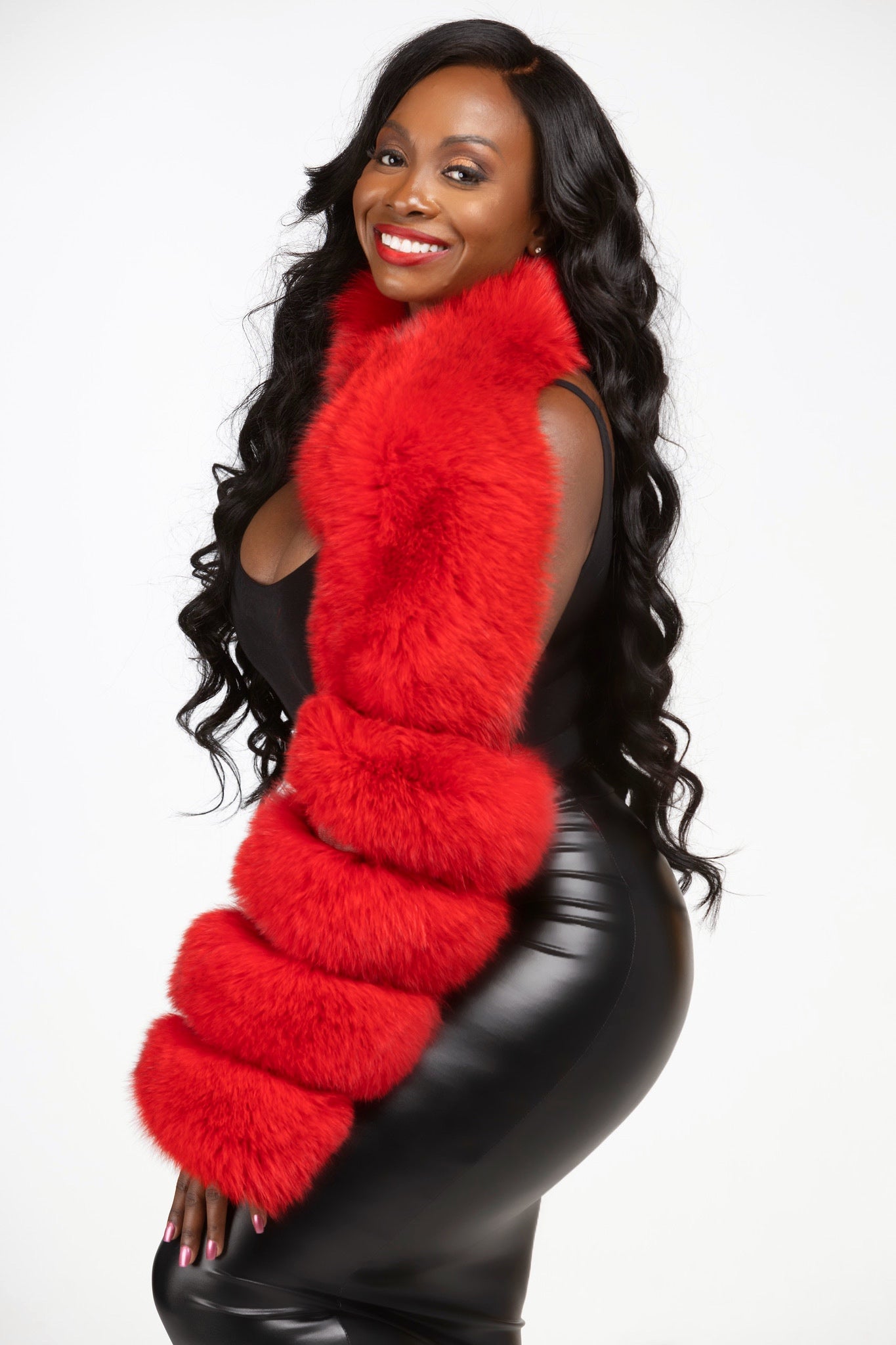 Dyed Red FUR  Sleeve