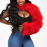 Dyed Red FUR  Sleeve