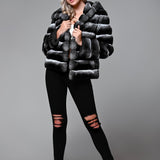 Chinchilla hooded jacket