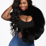 Black Fur Sleeve- one size fits all