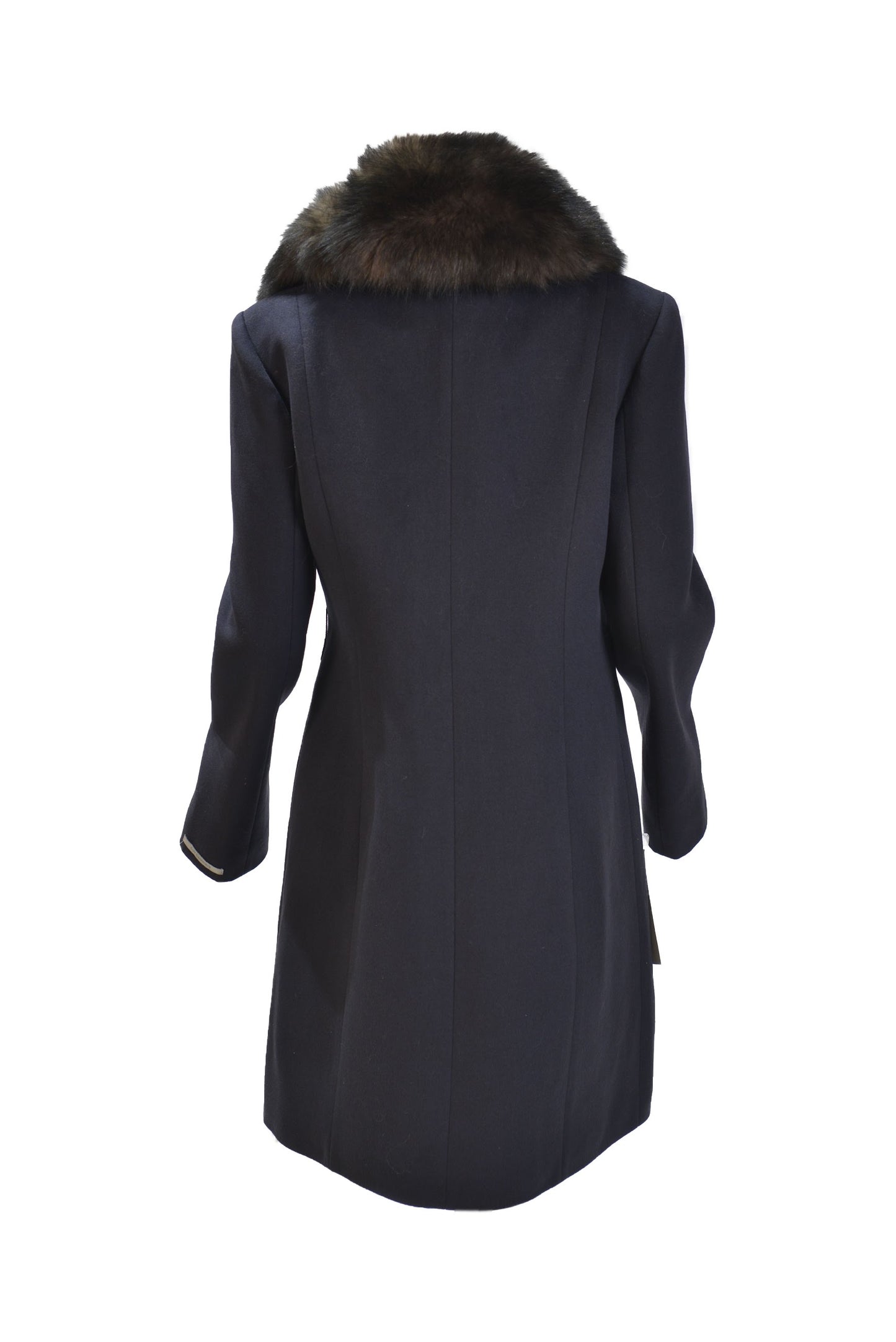 Cashmere Blend Coat with FUR  Trim