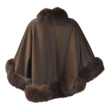 Cashmere Blend Cape with fur trim