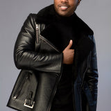 Shearling Leather Biker Jacket
