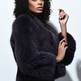 Feathered Fox Jacket in purple